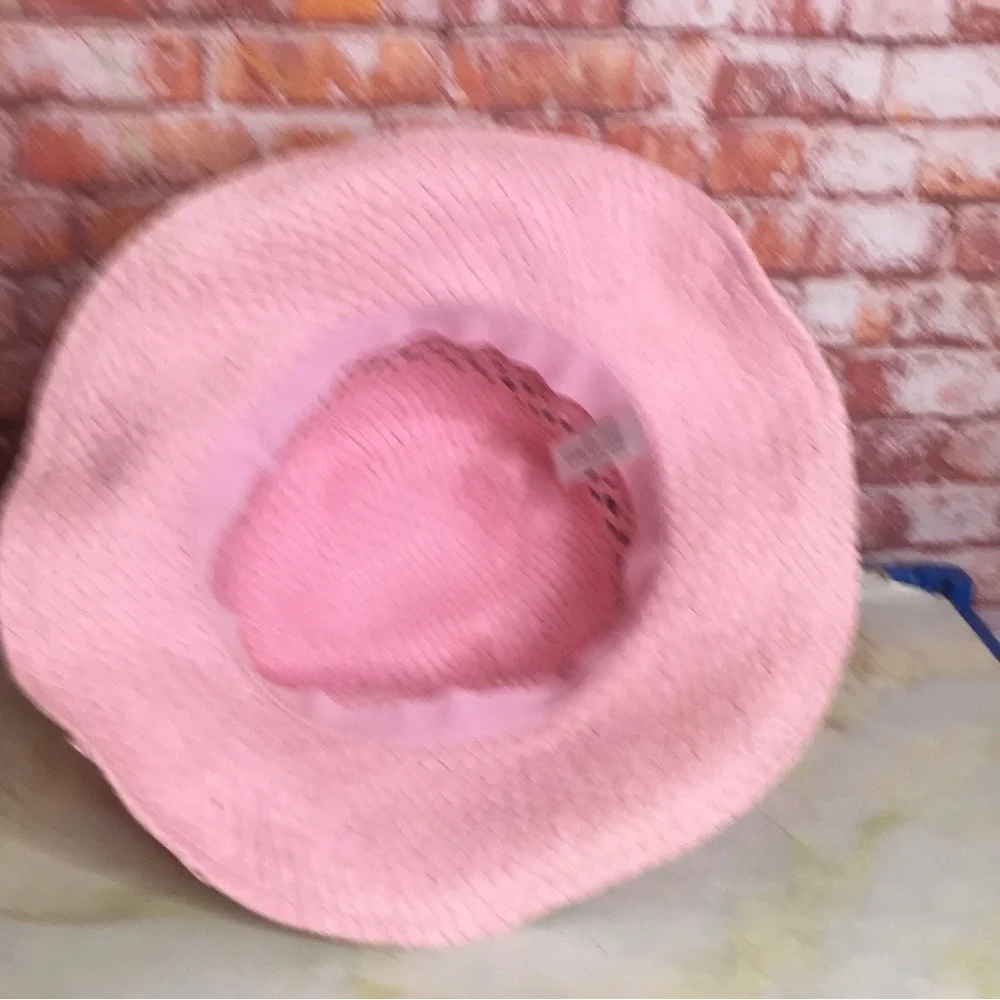Elegant Pink Straw Sunhat